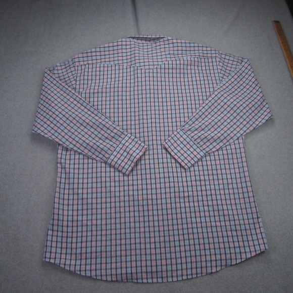 PANHANDLE SLIM Shirt Mens 17/35 Blue Pink Plaid‎ Pearl Snap Long Sleeve Western - Picture 6 of 16